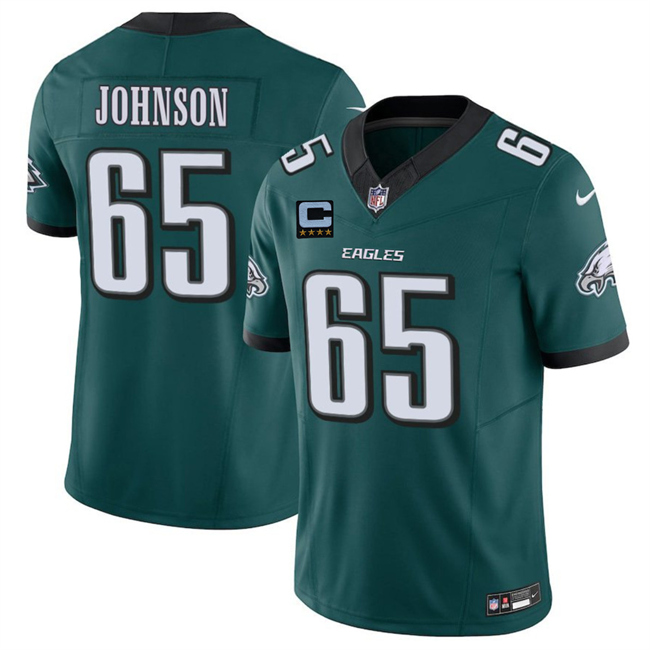 Men's Green Philadelphia Eagles #65 Lane Johnson 2025 F.U.S.E. With 4-Star C Patch Vapor Untouchable Limited Stitched Football Jersey